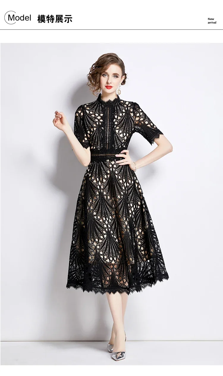 renouvelée robe verte dentelle