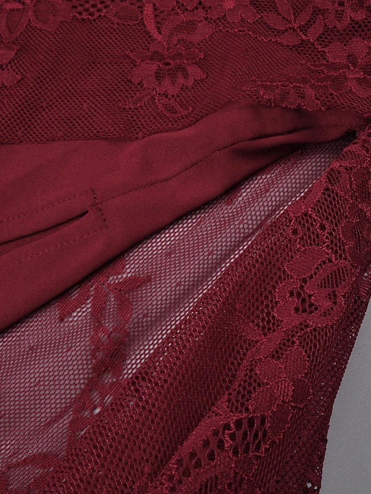 robe féminine dentelle bordeaux