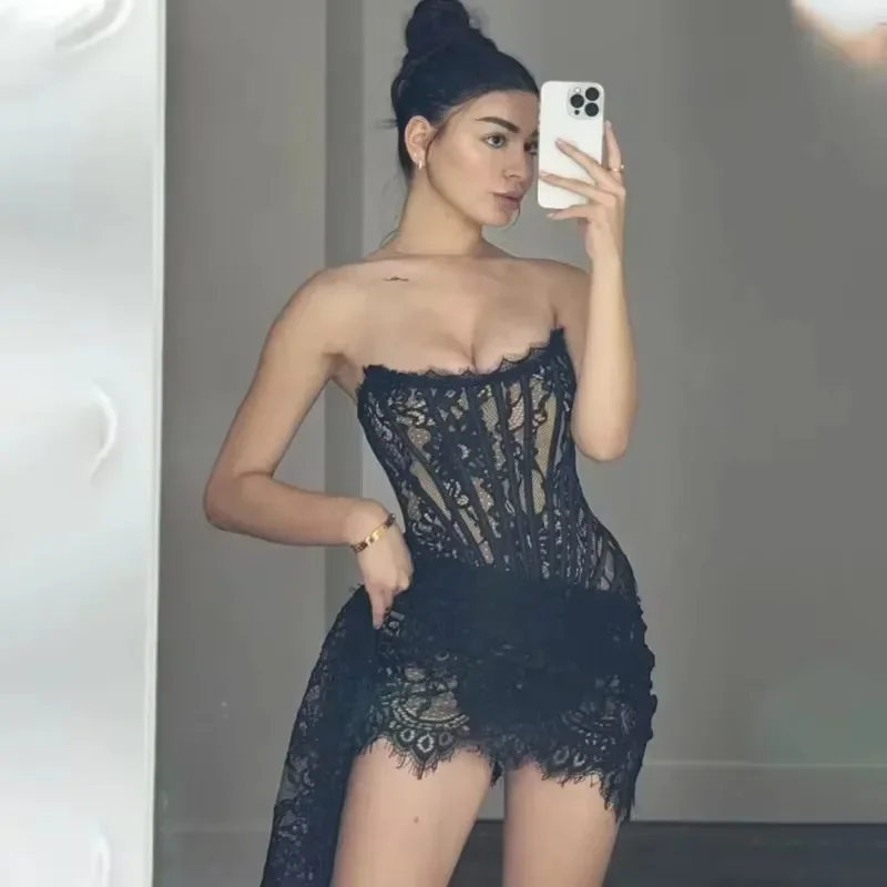 dentelle élégante robe bustier