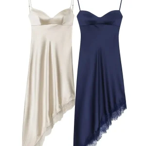 robe en satin asymétrique