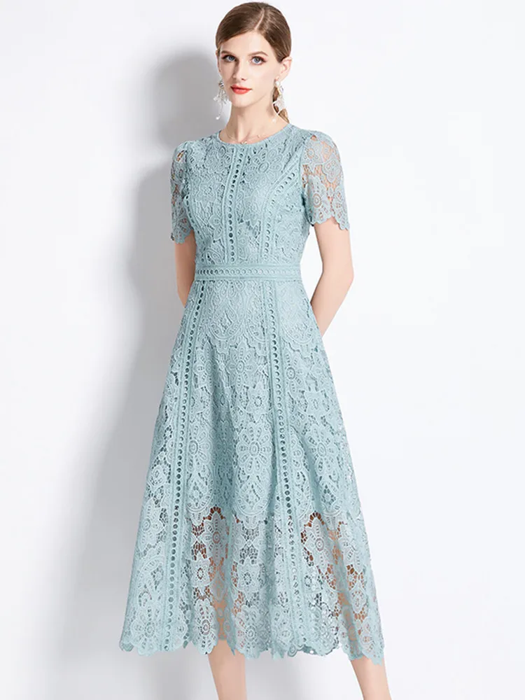 robe en dentelle verte