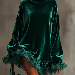 robe en velours et dentelle élégante