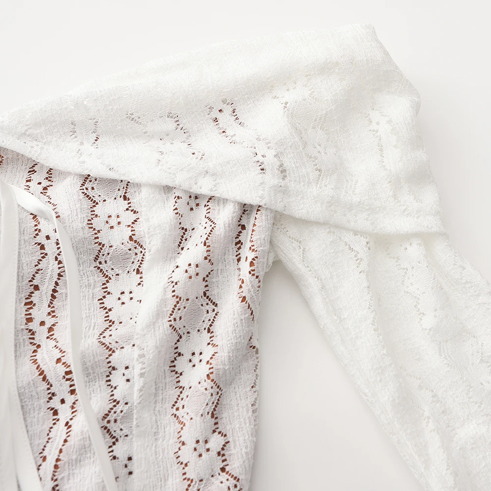 Robe en dentelle blanche longue – Image 16