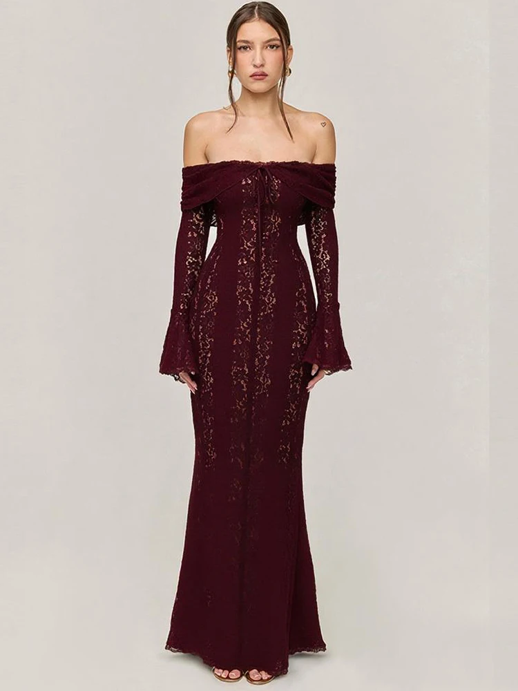 Robe en dentelle blanche longue – Image 11