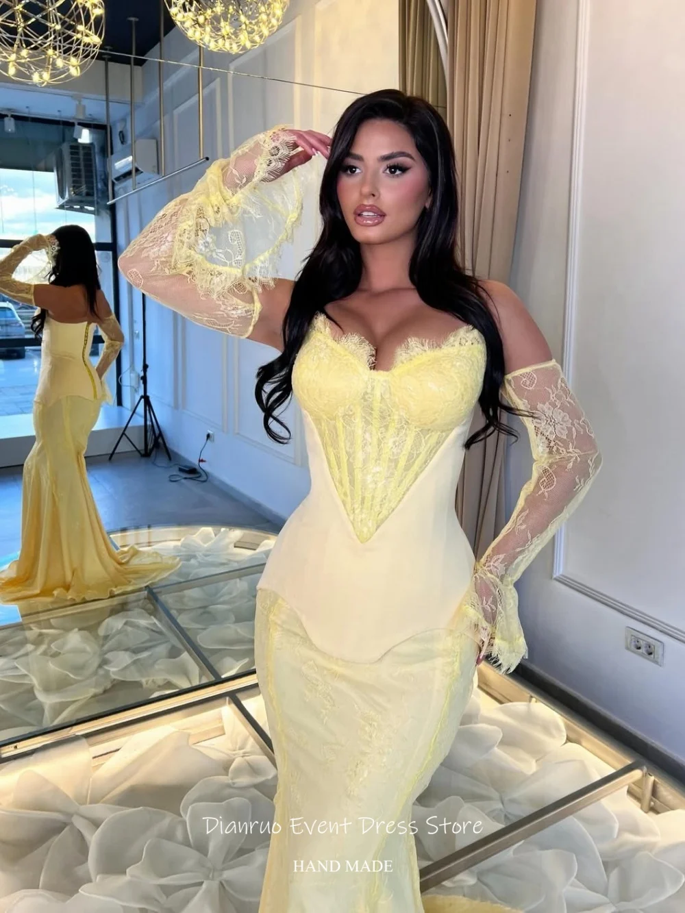 robe de soirée jaune