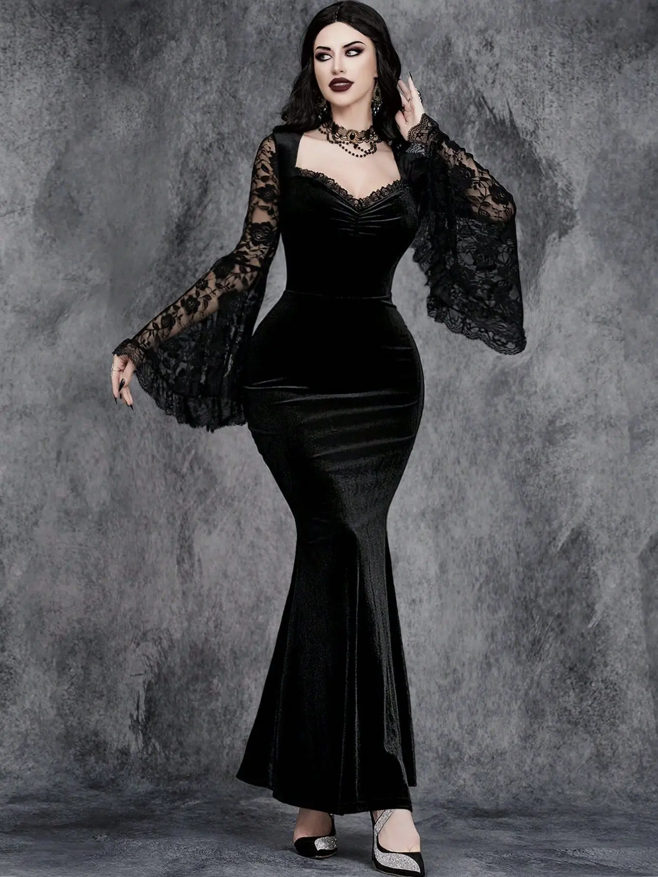 robe polyester gothique