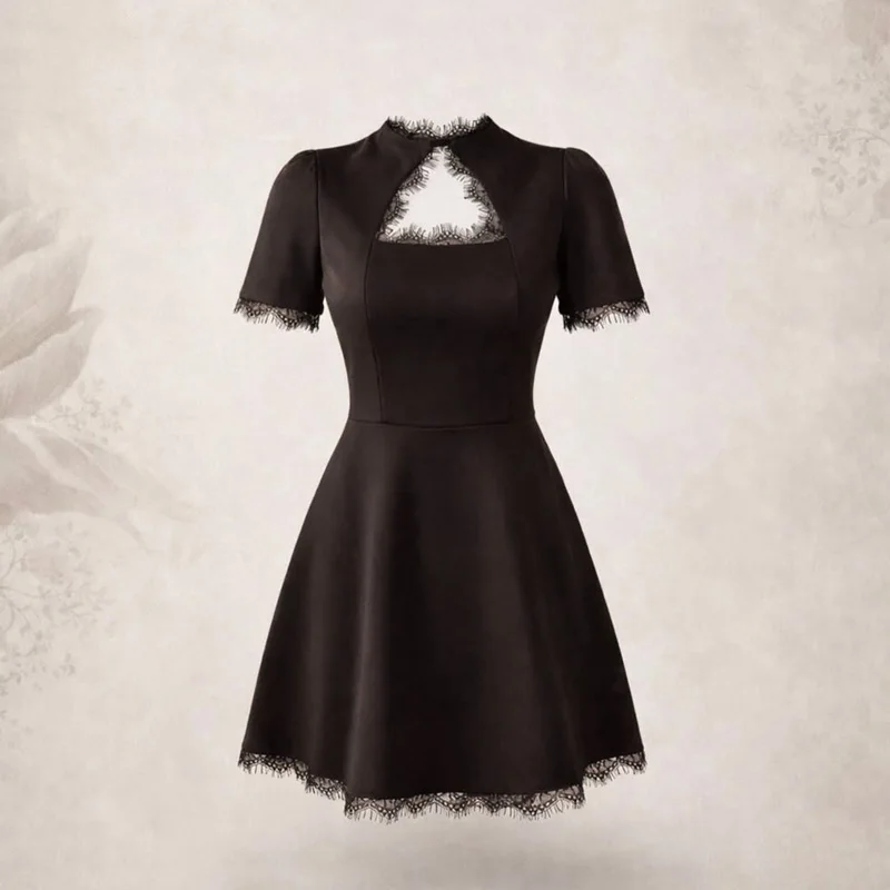 Mode avec robe en dentelle