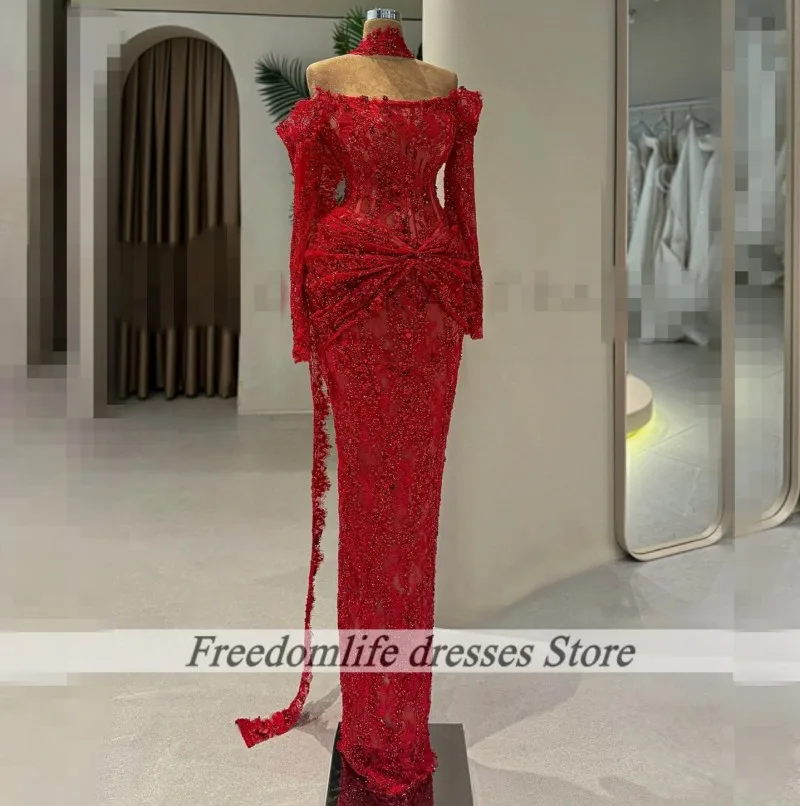 robe en dentelle rouge