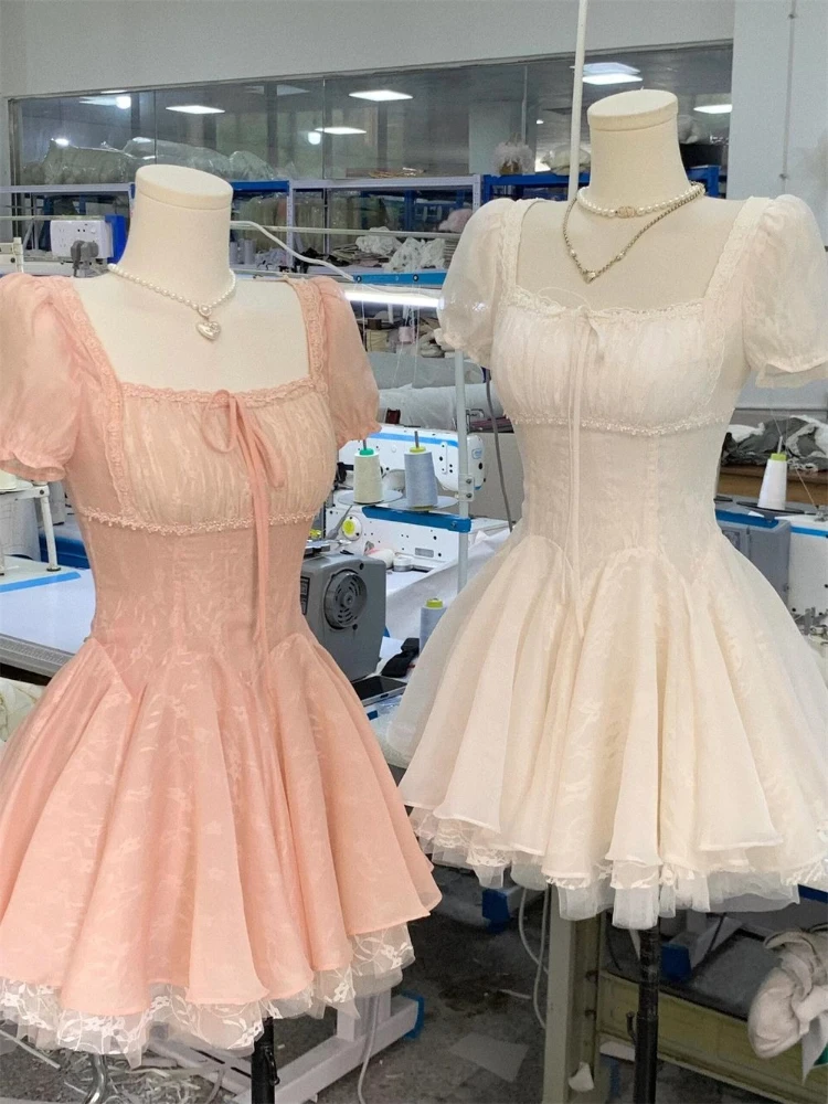 robe soirée dentelle rose