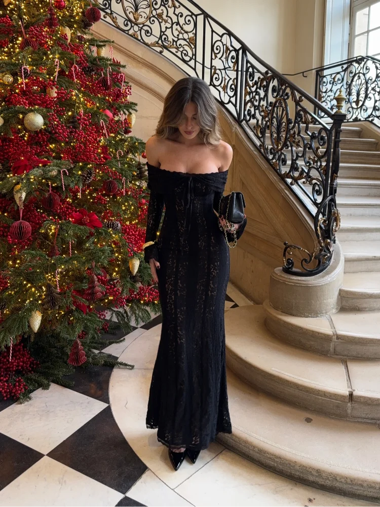 Robe en dentelle blanche longue – Image 10