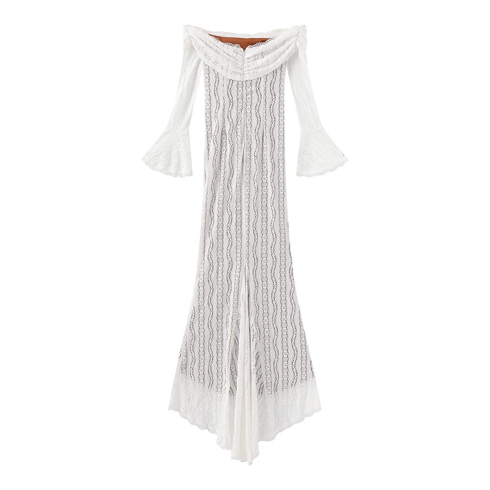 Robe en dentelle blanche longue – Image 14