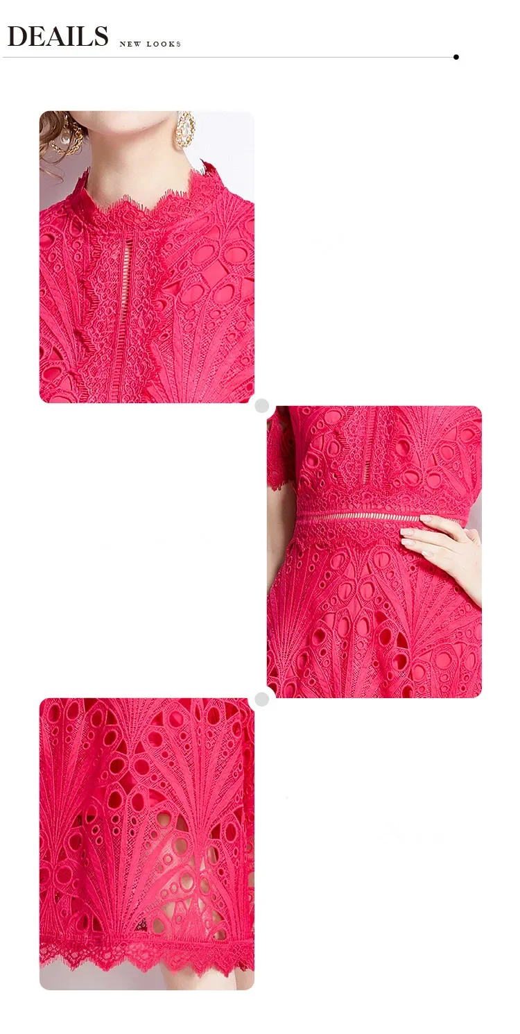femme chic robe dentelle verte