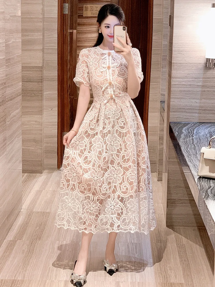 Robe en dentelle blanche – Image 2