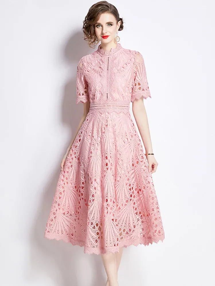 robe quotidienne dentelle verte