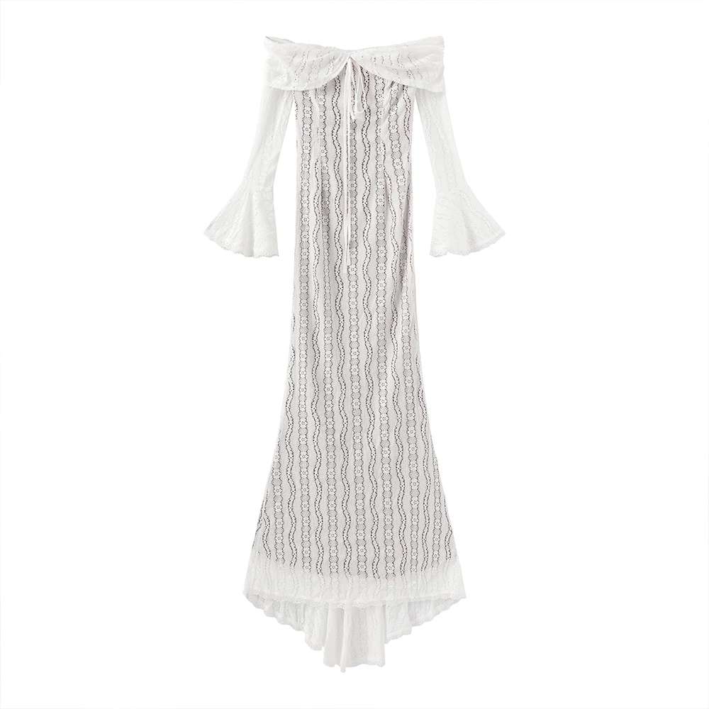 Robe en dentelle blanche longue – Image 13