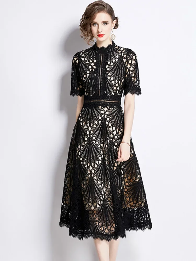 style robe en dentelle verte