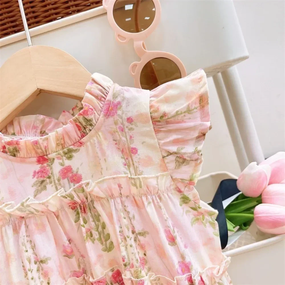 robe d'été en dentelle rose