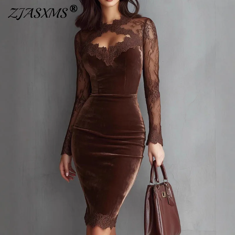 robe en velours et dentelle