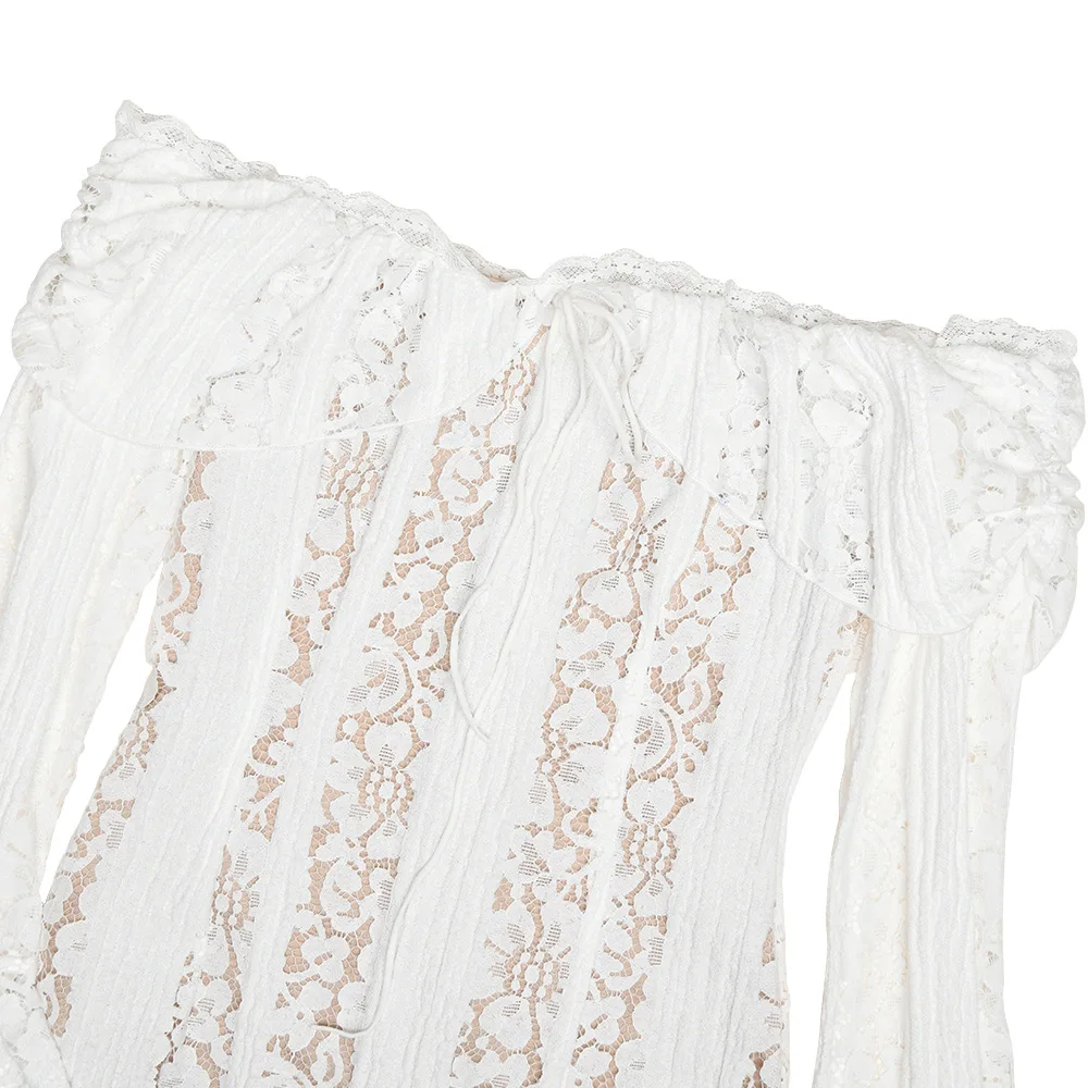 Robe en dentelle blanche longue – Image 19
