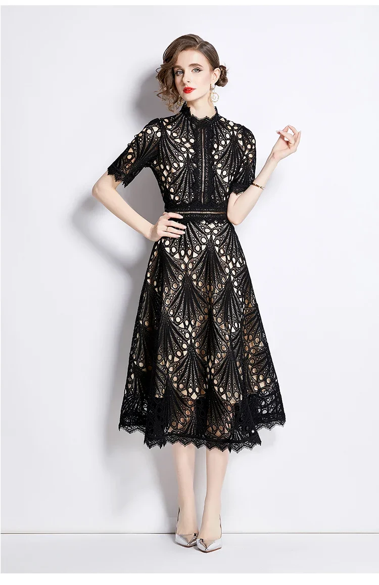 robe verte dentelle pour silhouette