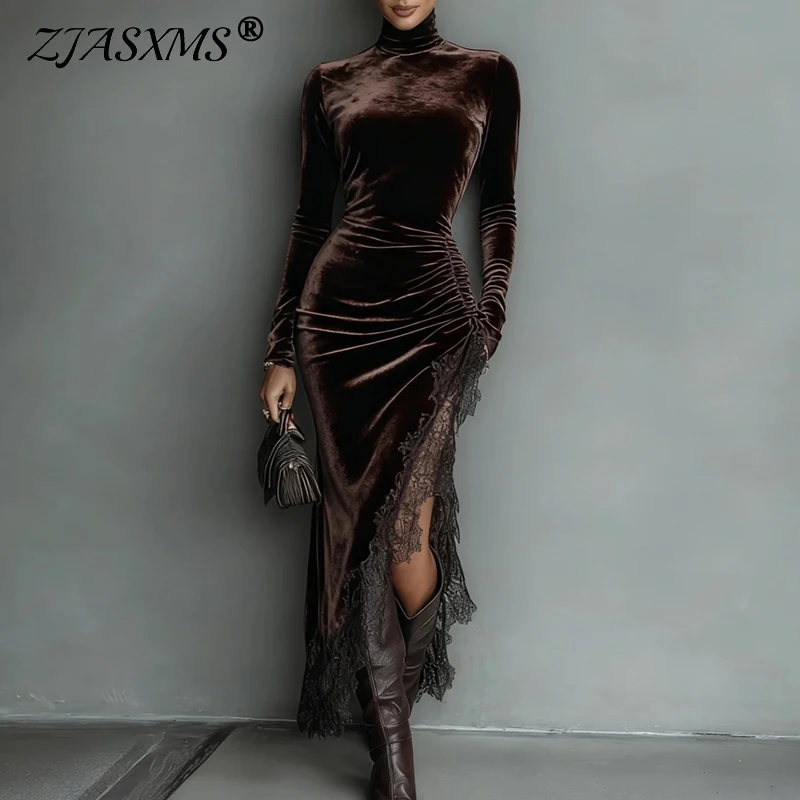 robe en velours dentelle