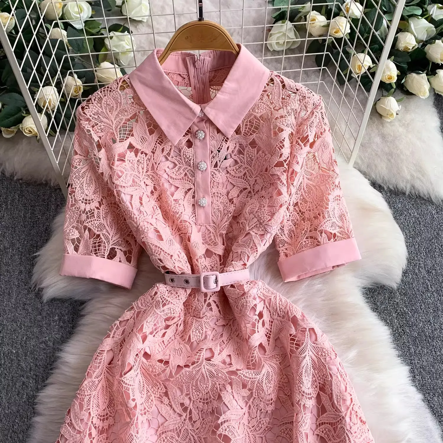 robe dentelle jaune