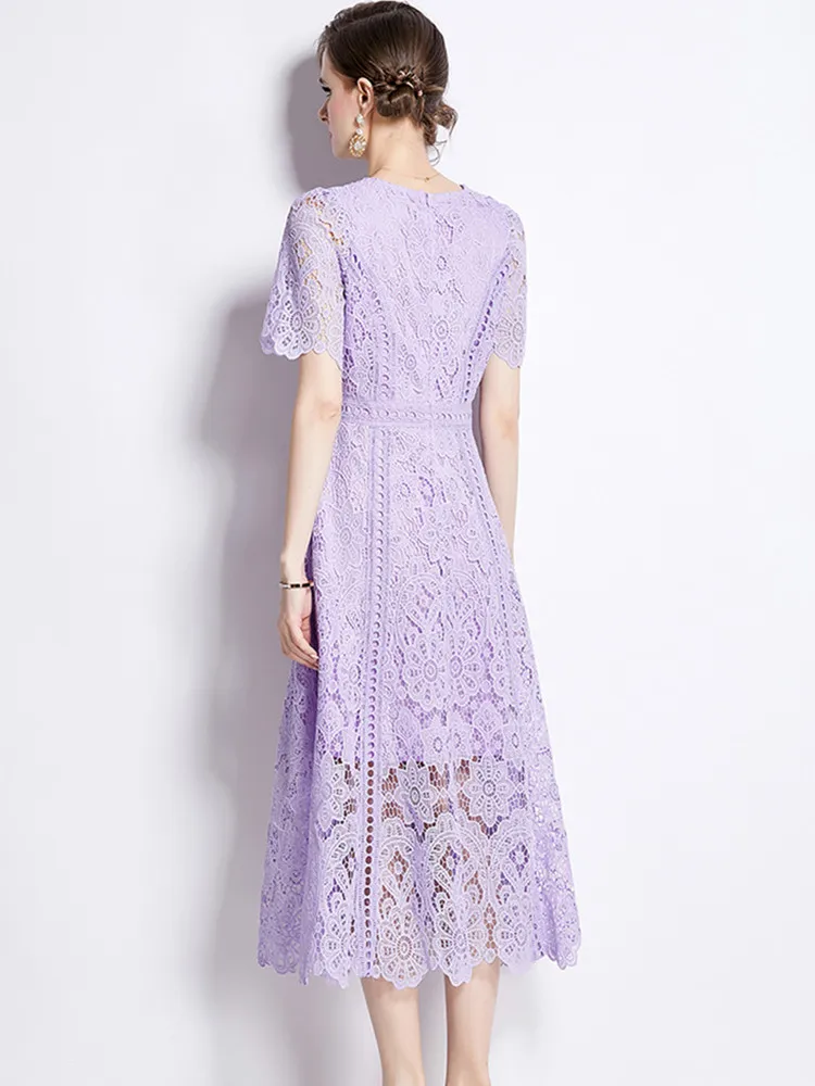 robe ajustée en dentelle verte