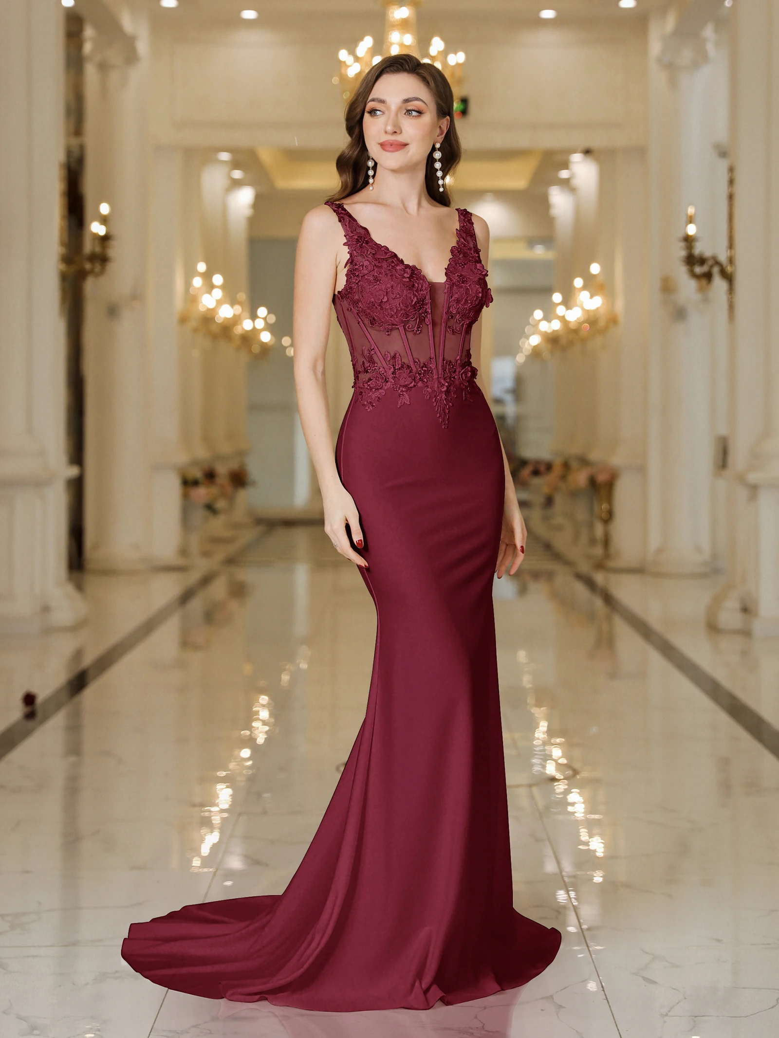Robe de mariée moulante sirène en dentelle – Image 17