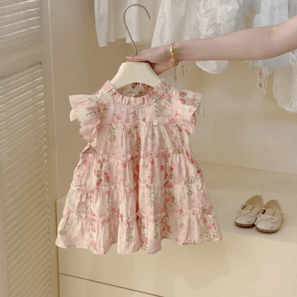 robe de princesse en dentelle d'été rose