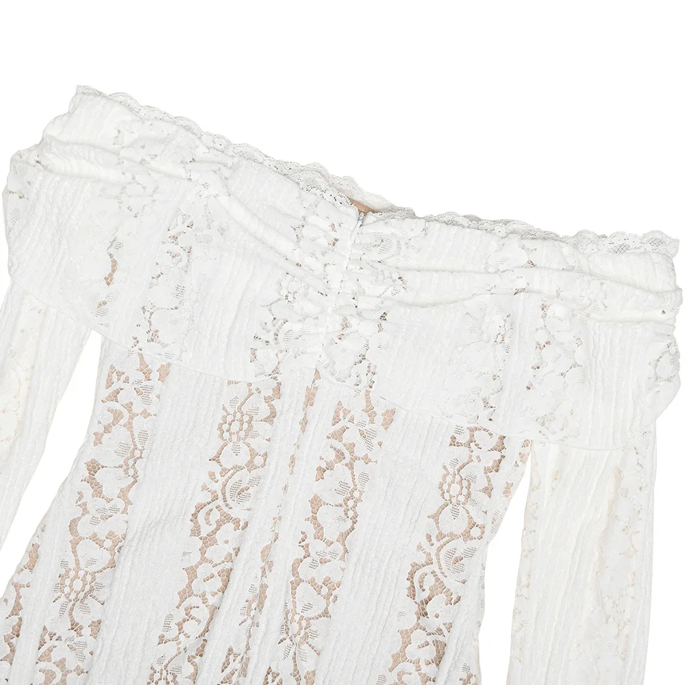 Robe en dentelle blanche longue – Image 22